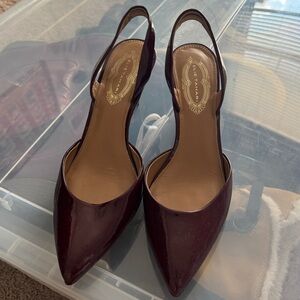 Elie Tahari Deep Burgundy Slingback Pointed Toe Heels